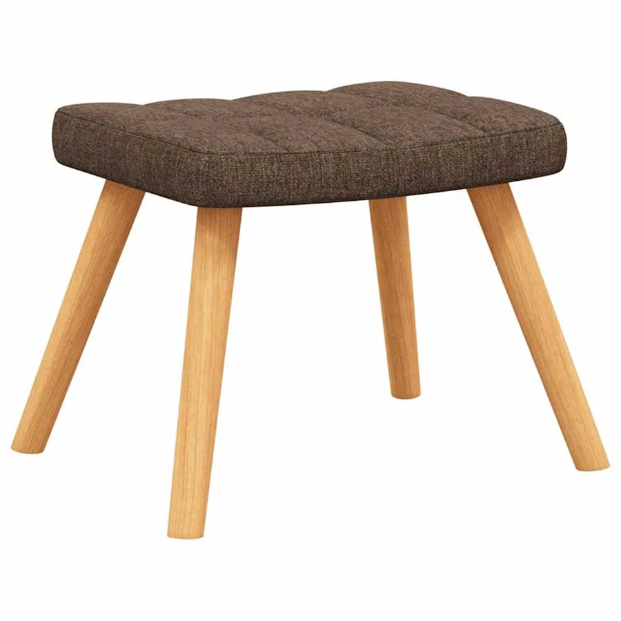 Chaise de relaxation avec tabouret Marron Tissu - 7