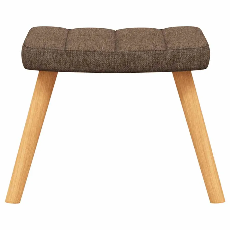 Chaise de relaxation avec tabouret Marron Tissu - 8