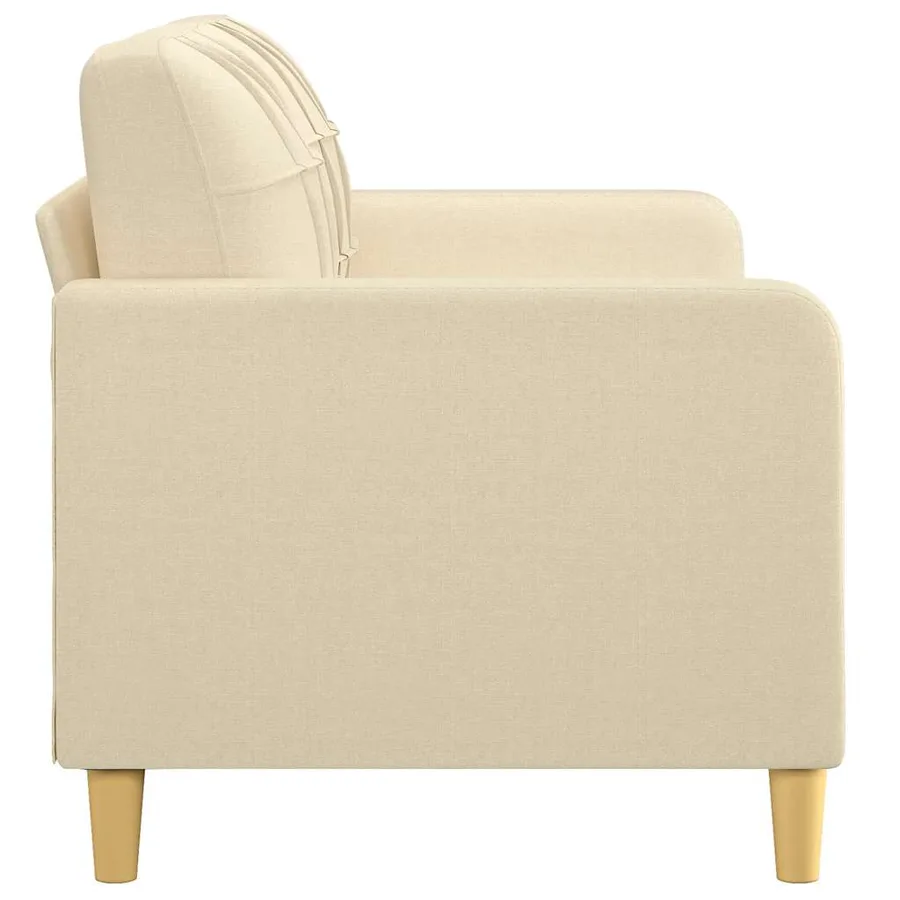 Canapé à 2 places Crème 140 cm Tissu - 4