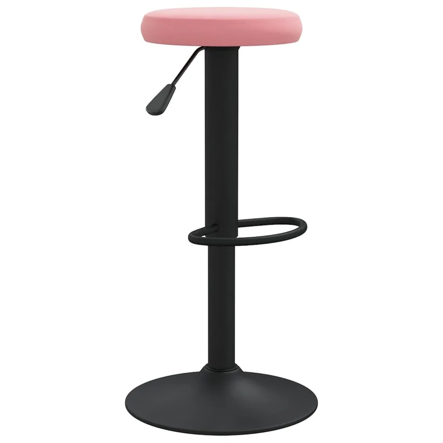 Tabourets de bar lot de 2 rose velours - 3