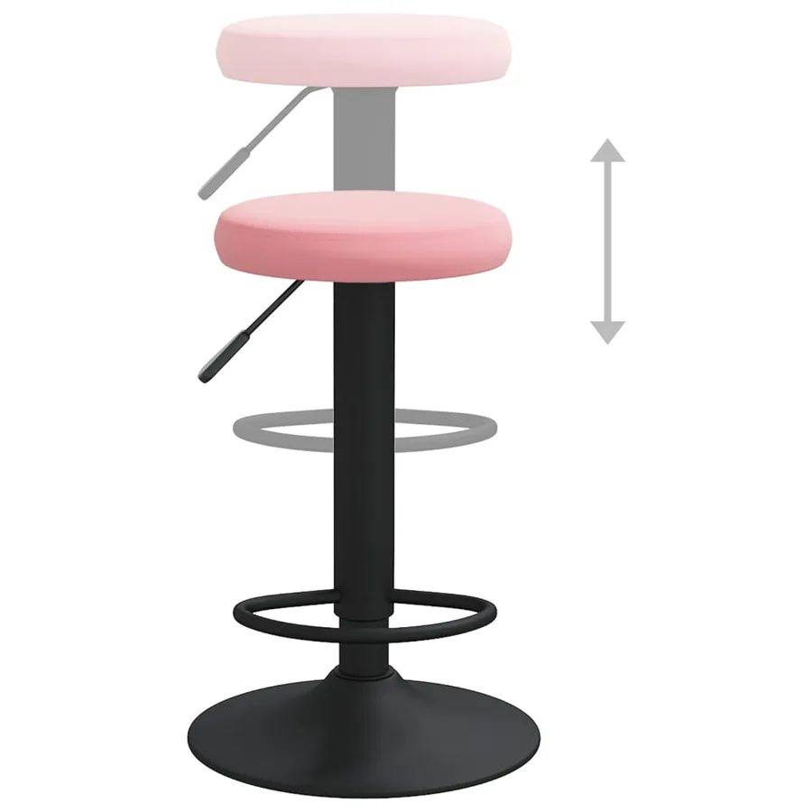 Tabourets de bar lot de 2 rose velours - 6