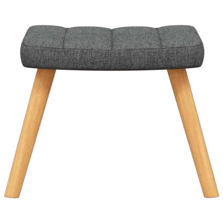 Chaise de relaxation avec tabouret Gris foncé Tissu - 7