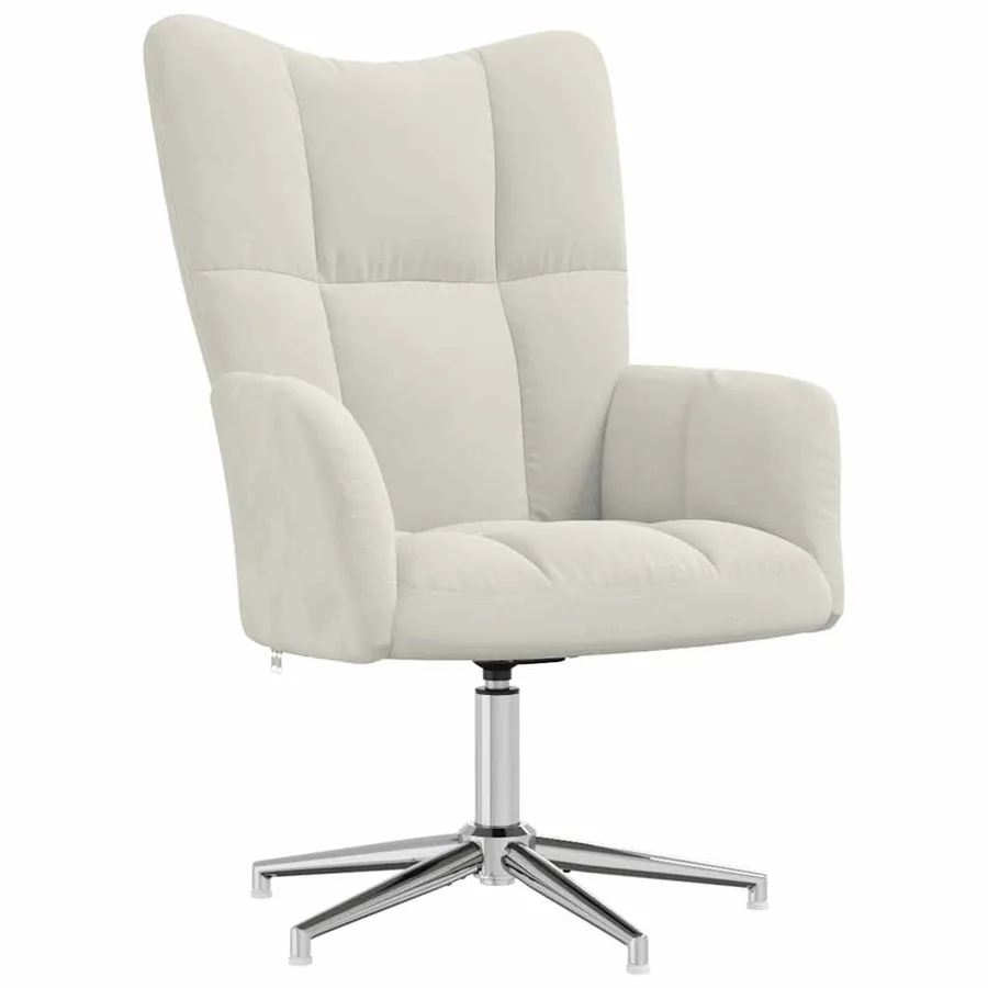 Chaise de relaxation Blanc crème Velours - 2