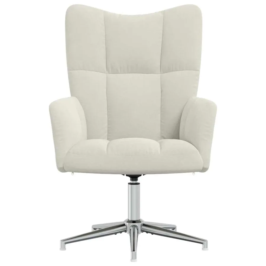 Chaise de relaxation Blanc crème Velours - 3