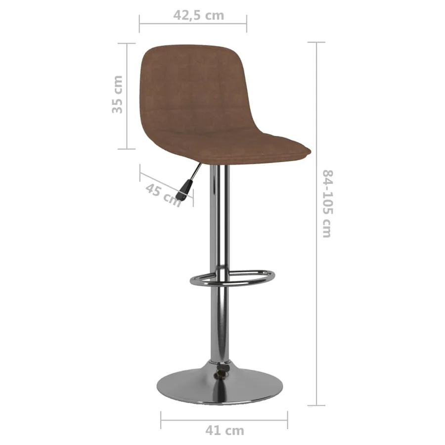 Tabourets de bar lot de 2 marron tissu - 10