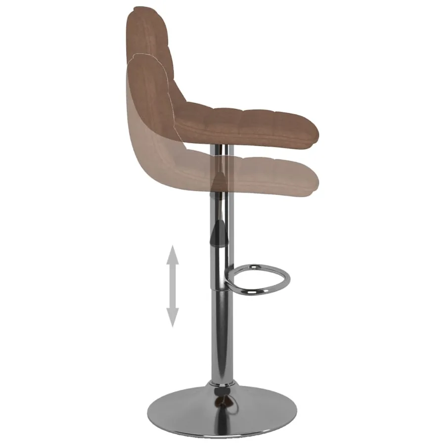 Tabourets de bar lot de 2 marron tissu - 7