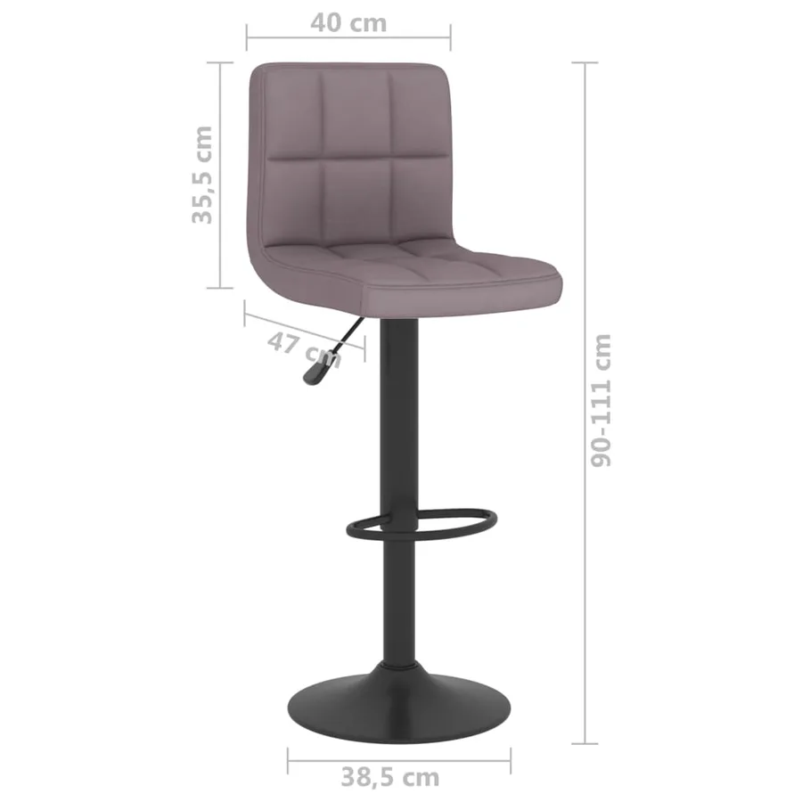 Tabourets de bar lot de 2 taupe tissu - 10