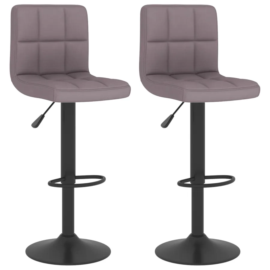 Tabourets de bar lot de 2 taupe tissu - 2