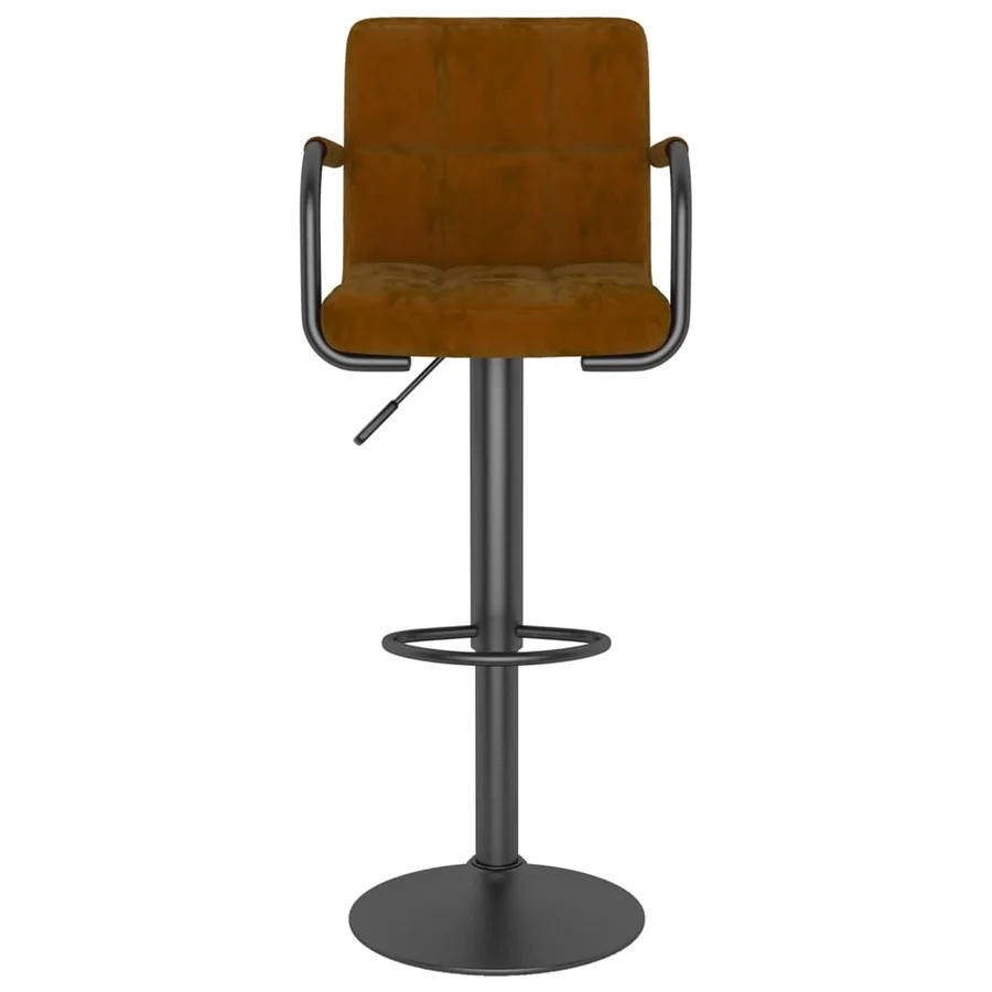 Tabourets de bar lot de 2 marron velours - 4