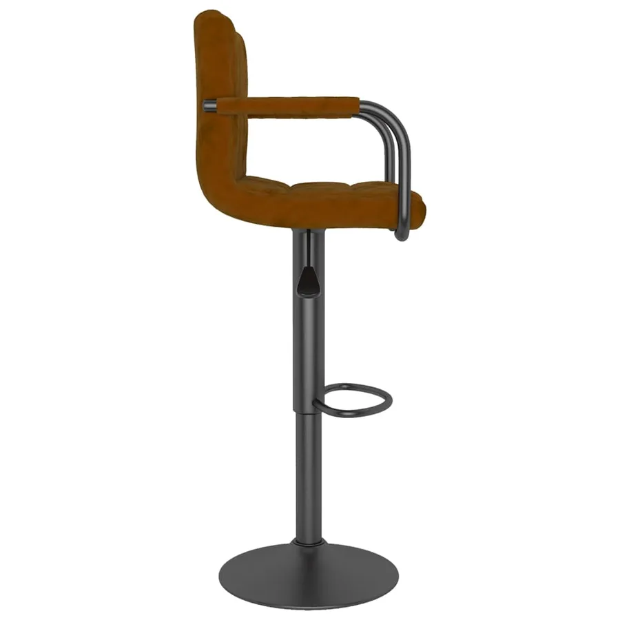 Tabourets de bar lot de 2 marron velours - 5
