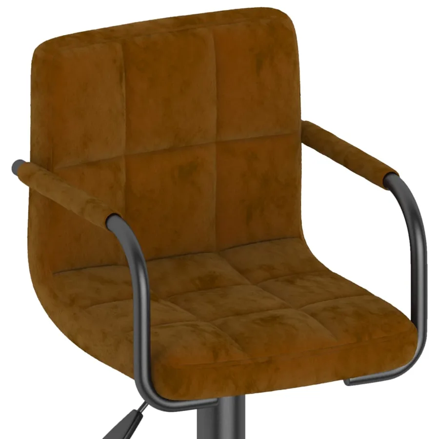Tabourets de bar lot de 2 marron velours - 7