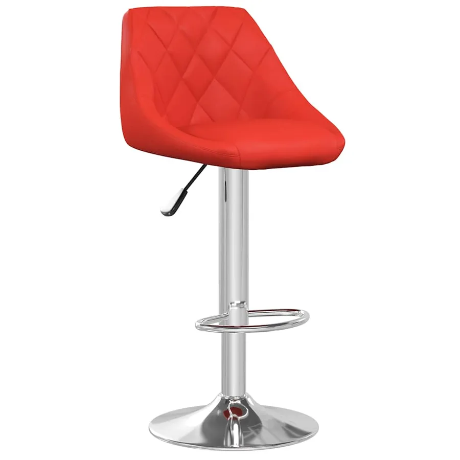 Tabourets de bar lot de 2 rouge similicuir - 3