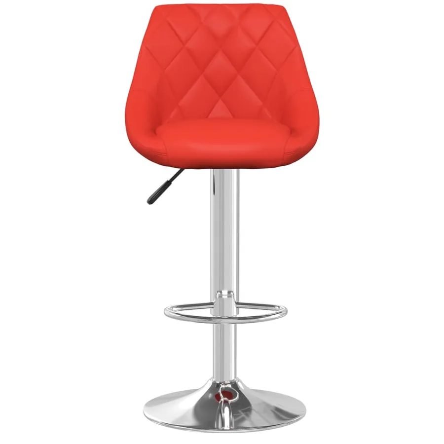 Tabourets de bar lot de 2 rouge similicuir - 4