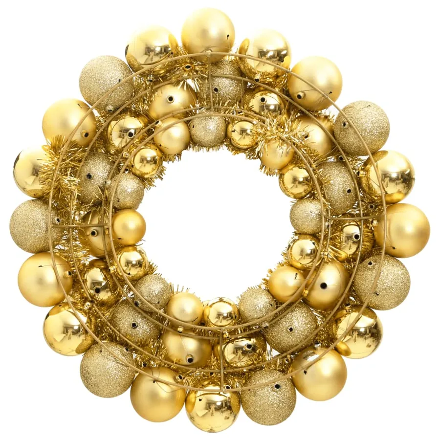 Couronne de Noël doré 45 cm polystyrène - 2