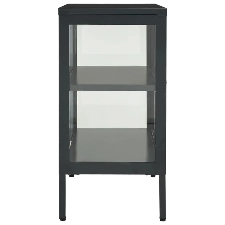 Buffet Anthracite 70x35x70 cm Acier et verre - 4