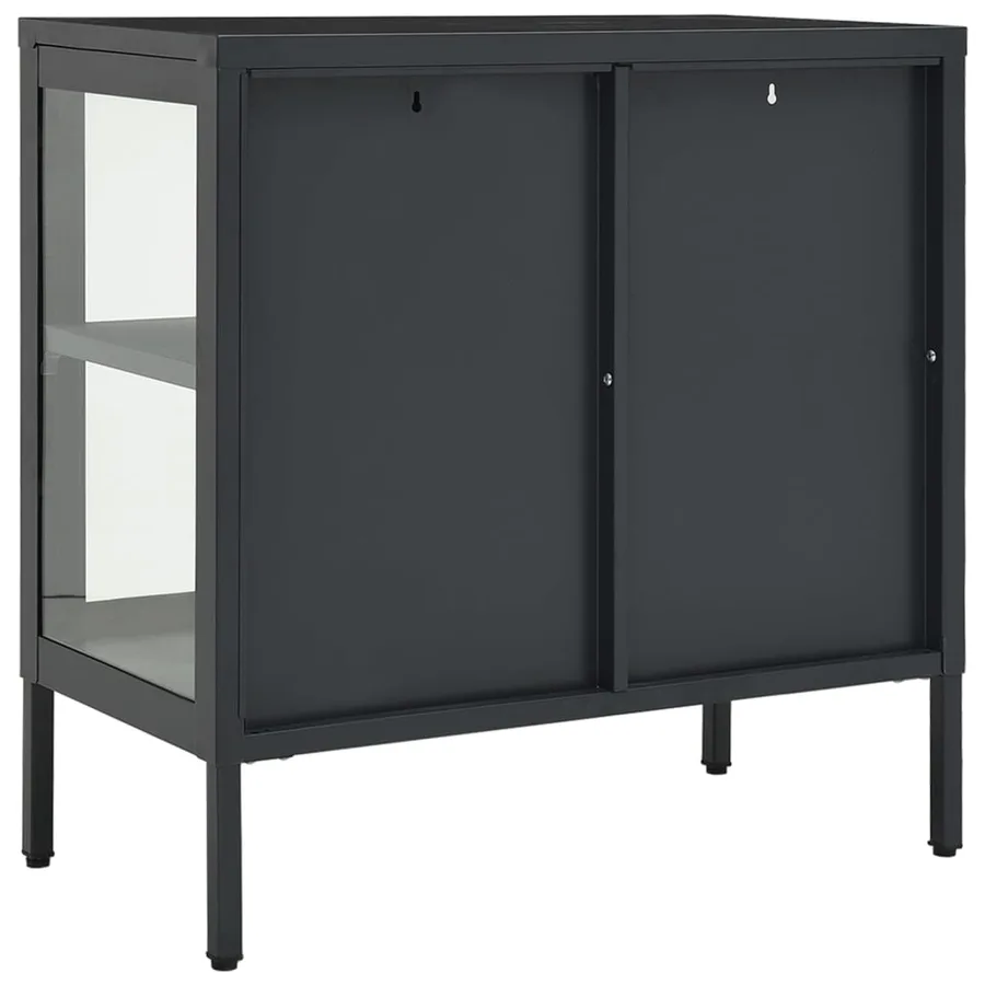 Buffet Anthracite 70x35x70 cm Acier et verre - 5