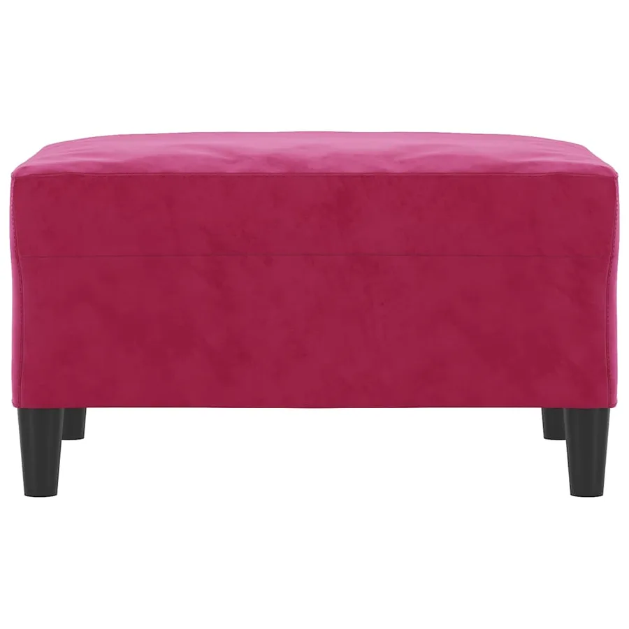 Repose-pied Rouge bordeaux 70x55x41 cm Velours - 3