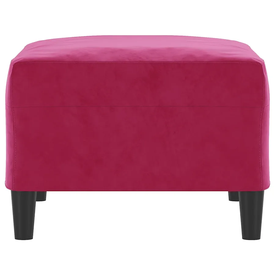 Repose-pied Rouge bordeaux 70x55x41 cm Velours - 4