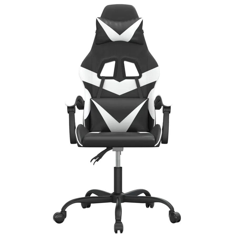 Chaise de jeu pivotante Noir et blanc Similicuir - 3