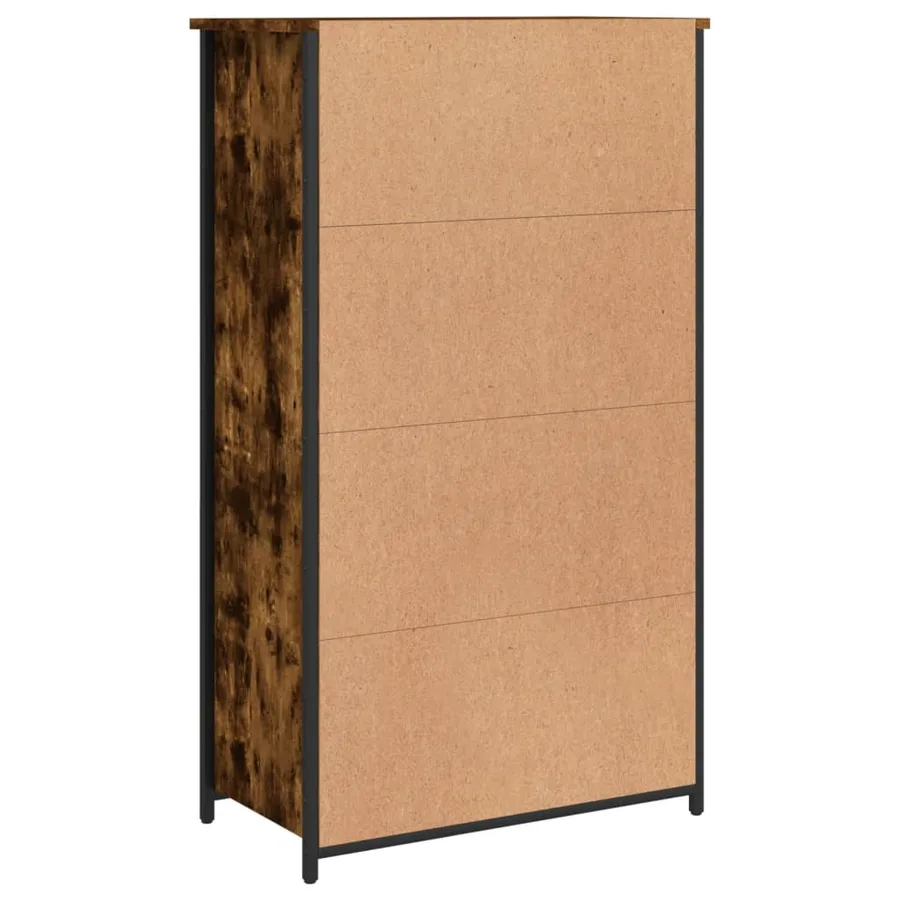 Buffet haut chêne fumé 62x32x106,5 cm bois d'ingénierie - 7
