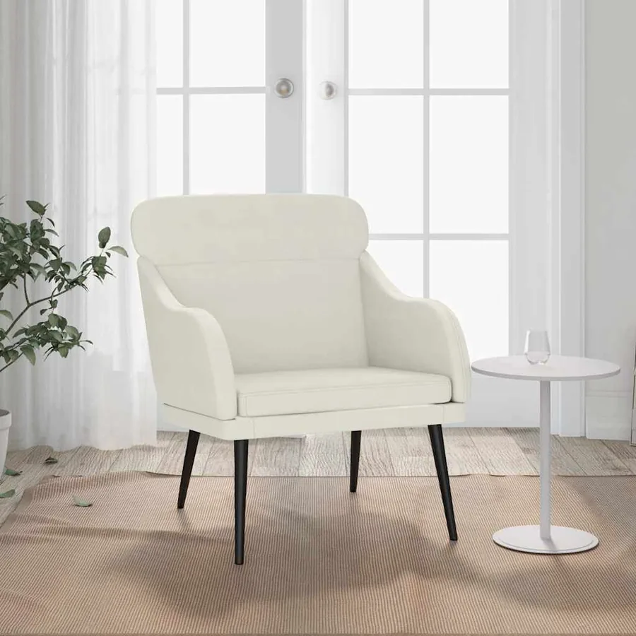 Fauteuil Crème 63x76x80 cm Velours