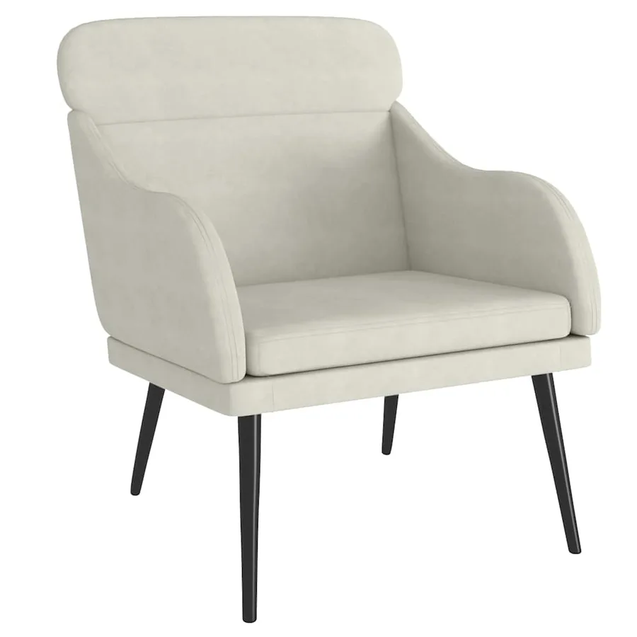 Fauteuil Crème 63x76x80 cm Velours - 2