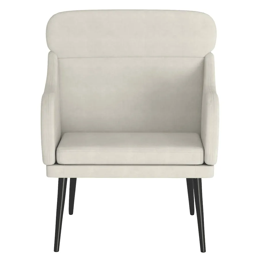 Fauteuil Crème 63x76x80 cm Velours - 3