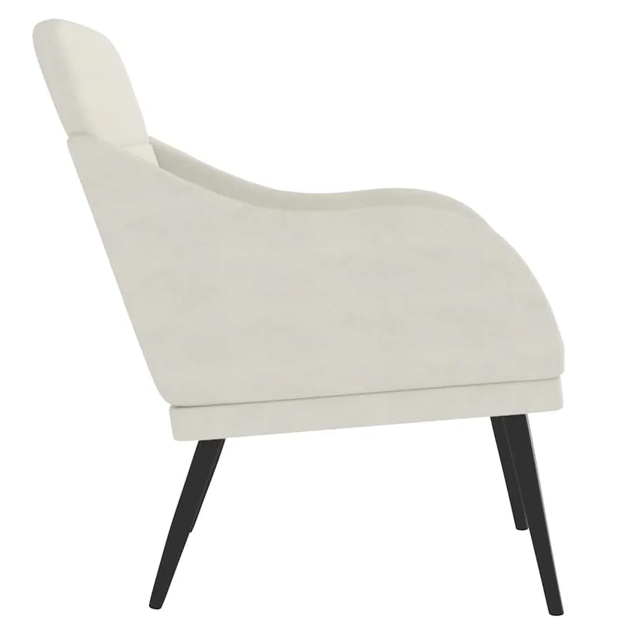 Fauteuil Crème 63x76x80 cm Velours - 4