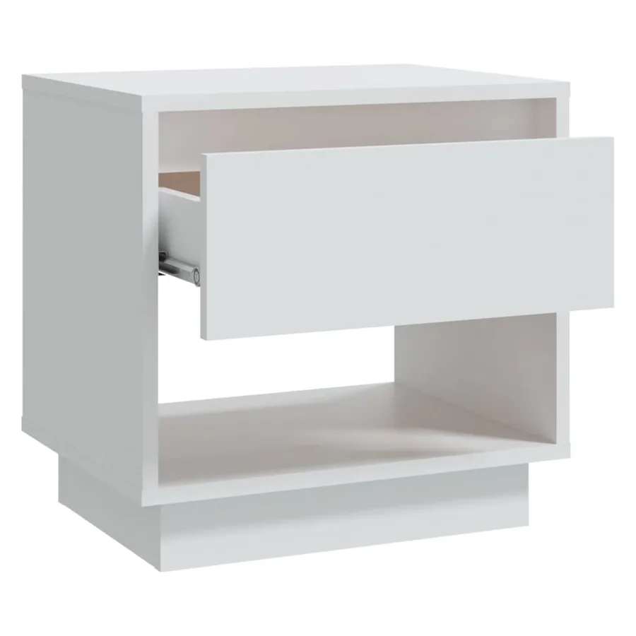 Table de chevet Blanc 45x34x44 cm bois d'ingénierie - 4