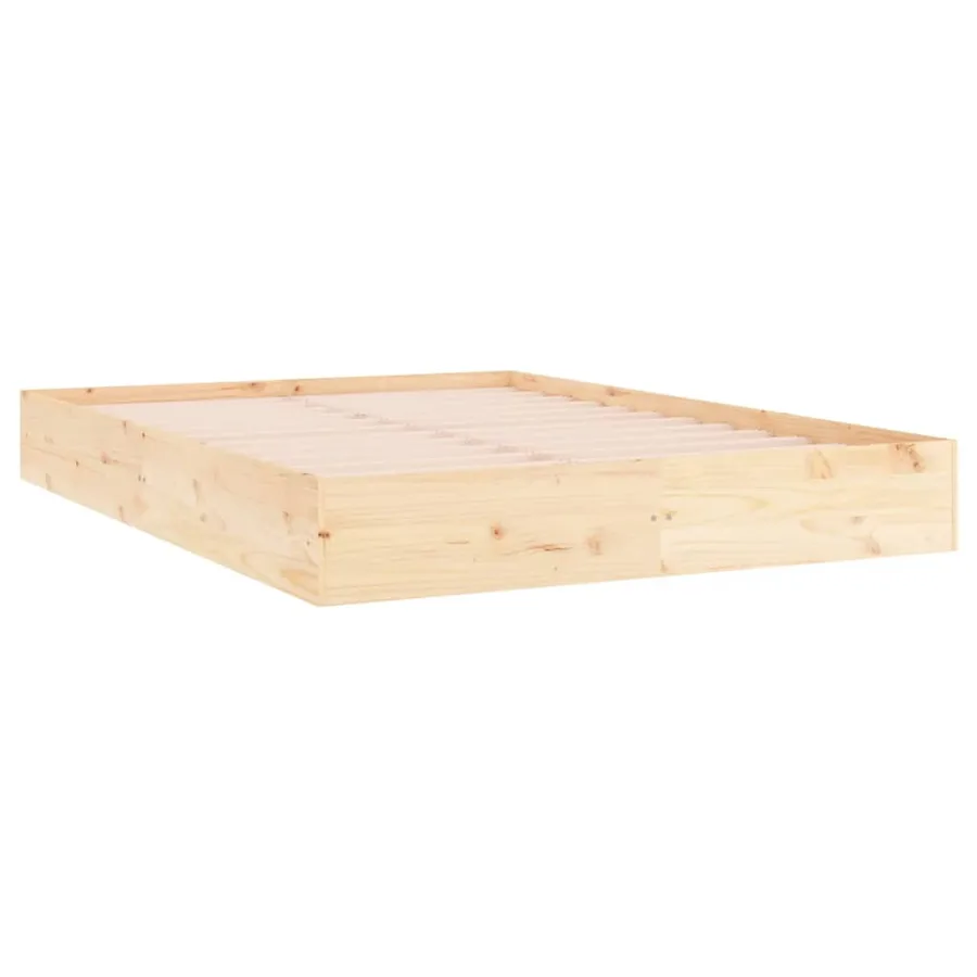 Cadre de lit sans matelas bois massif 140x200 cm - 3