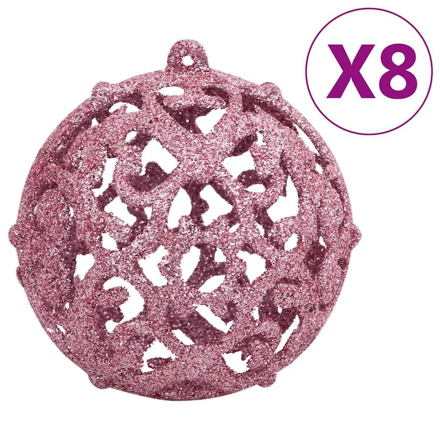 Ensemble de boules de Noël 111 pièces rose polystyrène - 4
