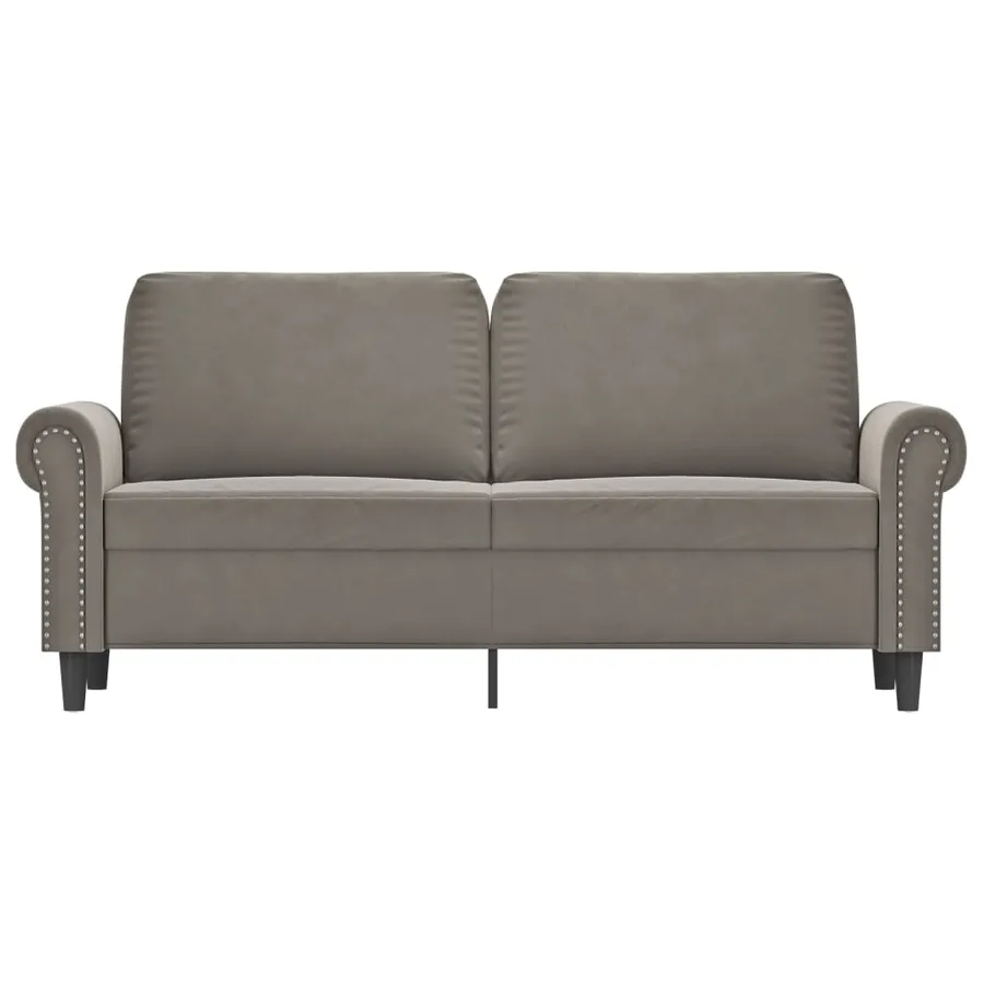 Canapé à 2 places Gris clair 140 cm Velours - 3