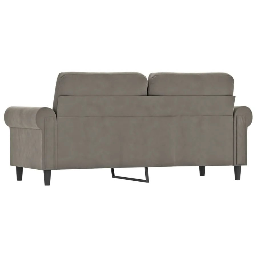 Canapé à 2 places Gris clair 140 cm Velours - 5