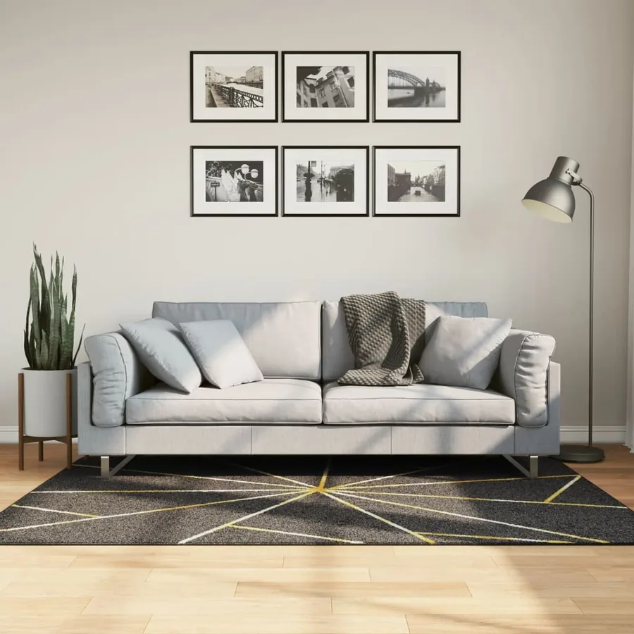 Tapis lavable noir et doré 120x180 cm