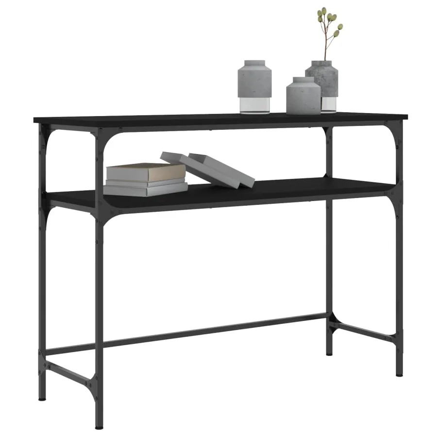 Table console noir 100x35,5x75 cm bois d'ingénierie - 3
