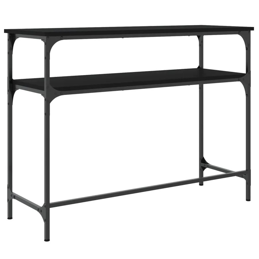 Table console noir 100x35,5x75 cm bois d'ingénierie - 6