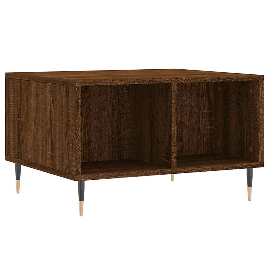 Table basse Chêne marron 60x50x36,5 cm Bois d'ingénierie - 2
