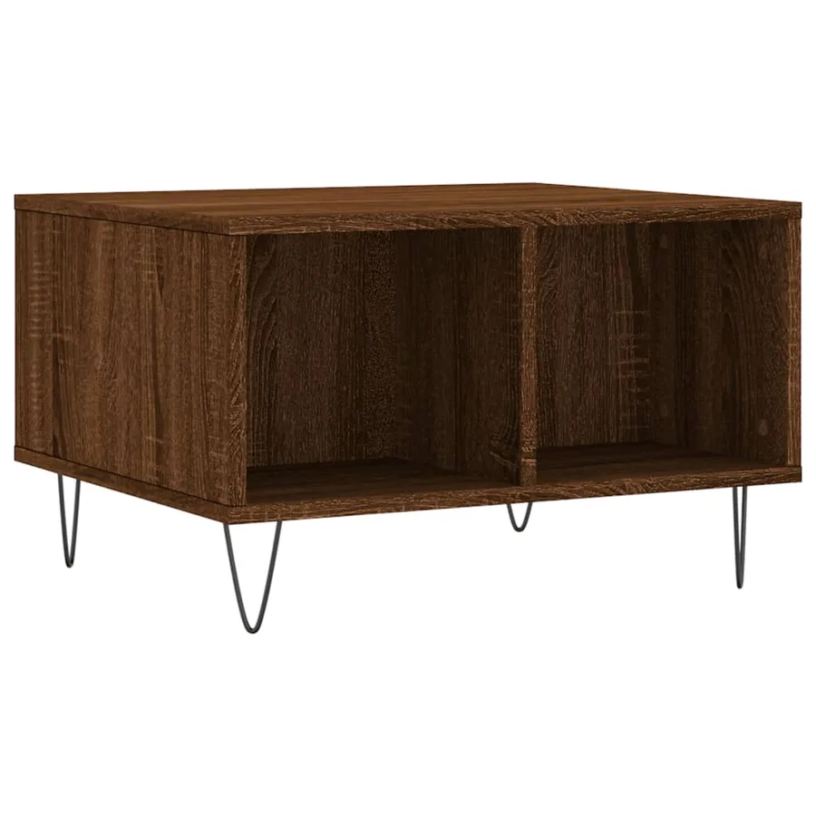 Table basse Chêne marron 60x50x36,5 cm Bois d'ingénierie - 2