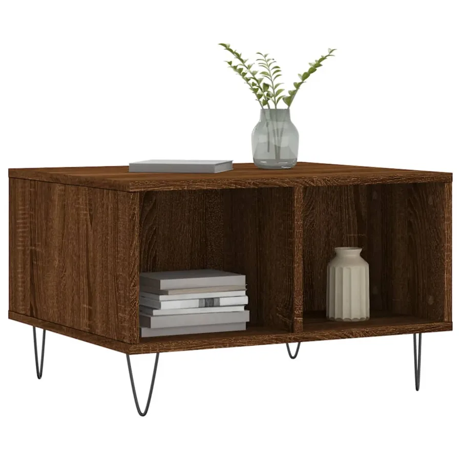 Table basse Chêne marron 60x50x36,5 cm Bois d'ingénierie - 3