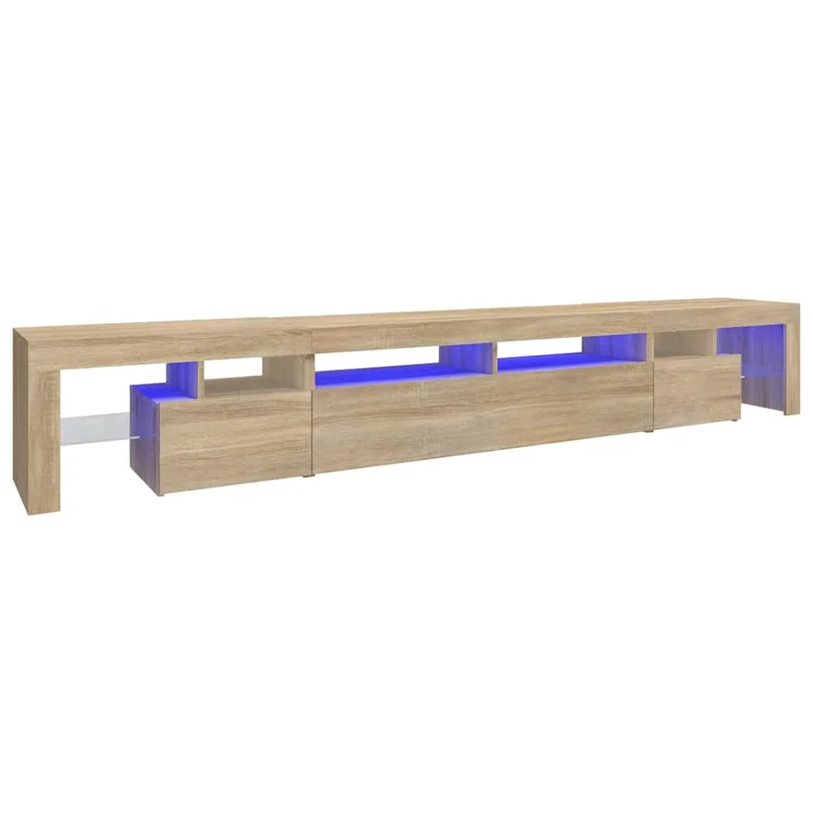 Meuble TV avec lumières LED Chêne sonoma 260x36,5x40 cm - 2