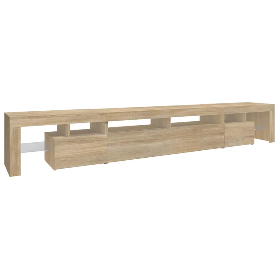 Meuble TV avec lumières LED Chêne sonoma 260x36,5x40 cm - 7
