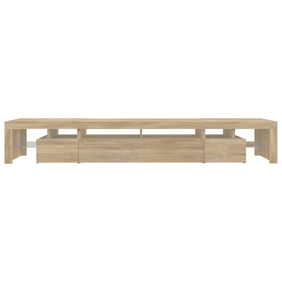 Meuble TV avec lumières LED Chêne sonoma 260x36,5x40 cm - 9