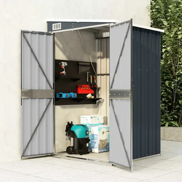 Remise de jardin murale Anthracite 118x100x178 cm Acier