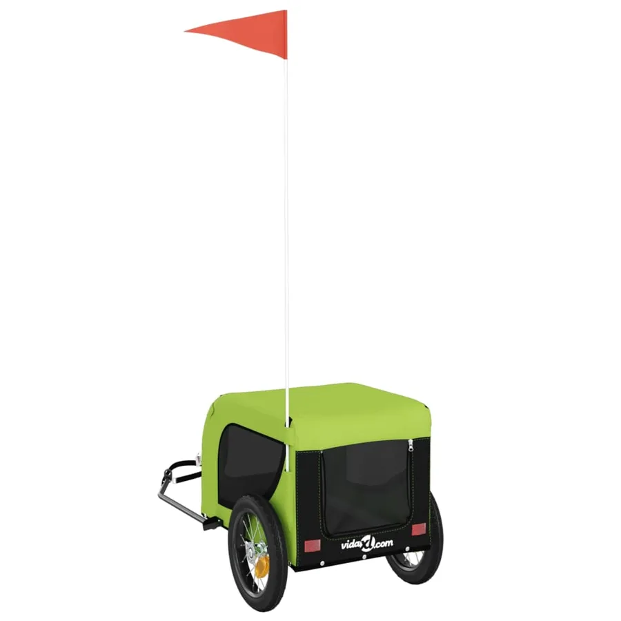 Remorque de vélo pour animaux de compagnie vert et noir - 7