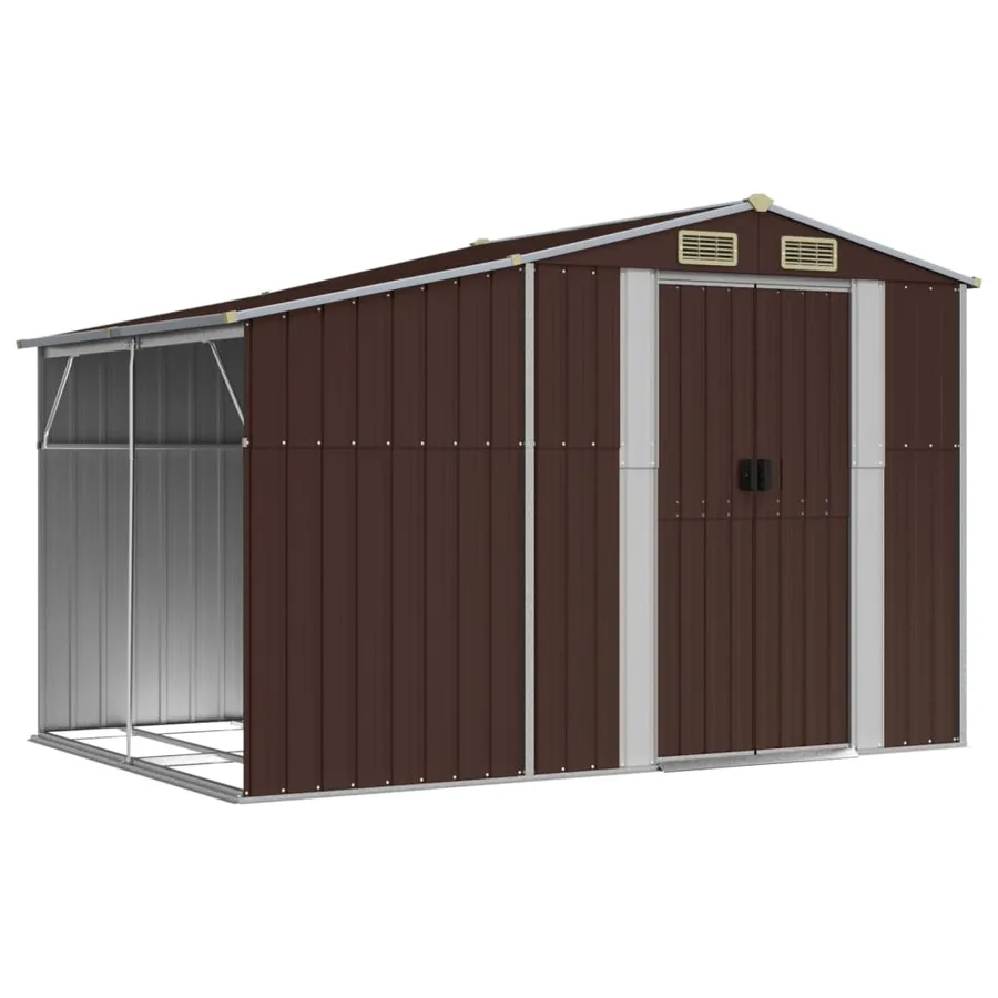 Abri de jardin marron 277x192,5x179 cm Métal galvanisé - 2