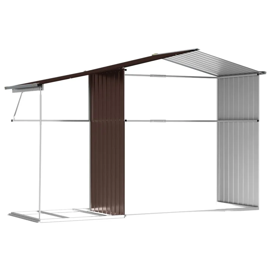 Abri de jardin marron 277x192,5x179 cm Métal galvanisé - 9