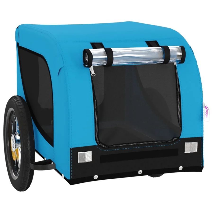 Remorque de vélo pour animaux de compagnie bleu et noir - 4
