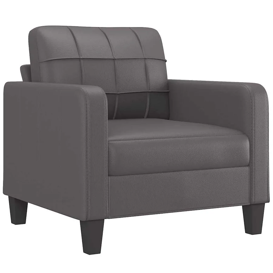 Fauteuil Gris 60 cm Similicuir - 2