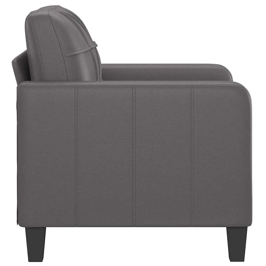 Fauteuil Gris 60 cm Similicuir - 4