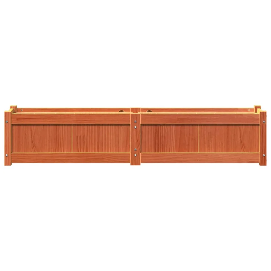 Jardinière cire marron 150x31x31 cm bois de pin massif - 5